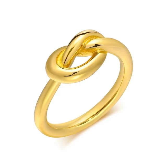 Anel Nó Banhado a Ouro 18k
