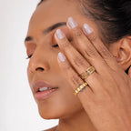 Anel Numeral Romano Banhado a Ouro 18K