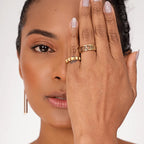 Anel Numeral Romano Banhado a Ouro 18K