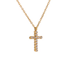 Colar com Pingente Cruz com Zircônia