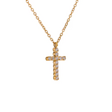 Colar com Pingente Cruz com Zircônia