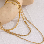 Colar Fayra Triplo Banhado a Ouro 18K