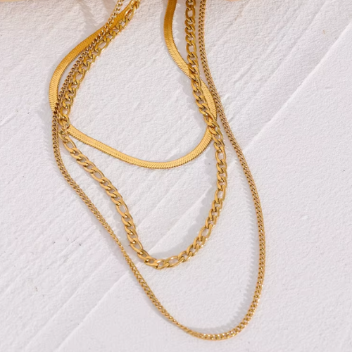 Colar Fayra Triplo Banhado a Ouro 18K