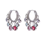 Brinco Argola Prata com Zircônia Coloridas