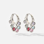 Brinco Argola Prata com Zircônia Coloridas