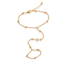 Pulseira de Dedo Coração com Zircônia Banhado a Ouro 18K