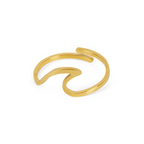 Anel Onda Mínima Ajustável Banhado a Ouro 18K