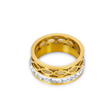 Anel Mosaico com Zircônia Banhado a Ouro 18K