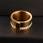 Anel Nara com Zircônia Banhado a Ouro 18K