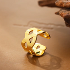 Anel Formato de Ondas Banhado a Ouro 18k