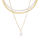 Colar Lume Triplo com Pérolas Banhado a Ouro 18k