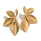Brinco Folha Banhado a Ouro 18k