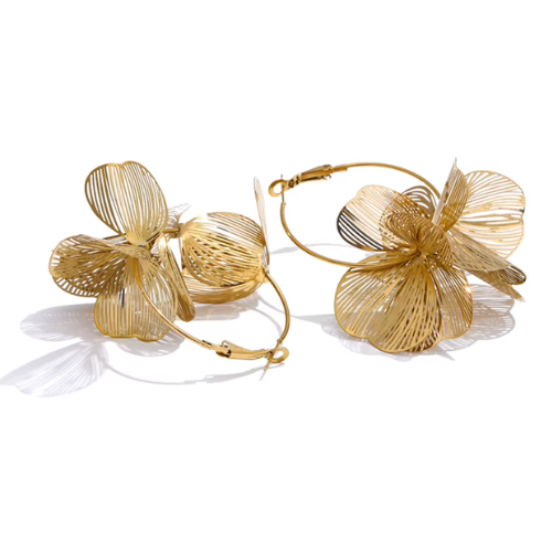 Brinco Folha Banhado a Ouro 18k