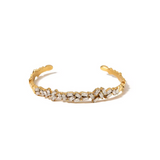 Bracelete Texturizado com Pedra de Zircônia