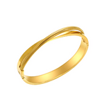 Bracelete Duplo Texturizado Banhado a Ouro 18k