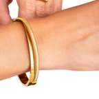 Bracelete Duplo Texturizado Banhado a Ouro 18k