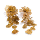 Brinco Longo Flor Banhado a Ouro 18k