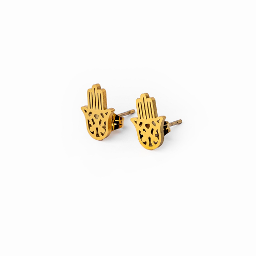 Brincos de Mão Hamsa Banhado a Ouro 18k