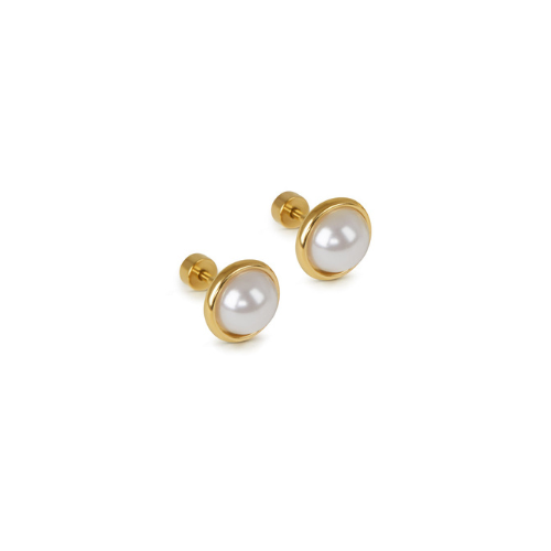 Brincos de Pérola Banhado a Ouro 18K