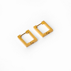 Brincos Quadrados Banhado a Ouro 18k