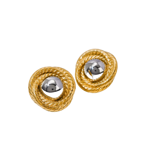Brinco Lune Dourado e Prata Banhado a Ouro 18K