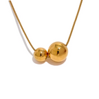 Colar com Pingente Bola Dupla Banhado a Ouro 18k