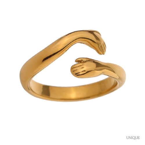 Anel Abraço Banhado a Ouro 18K