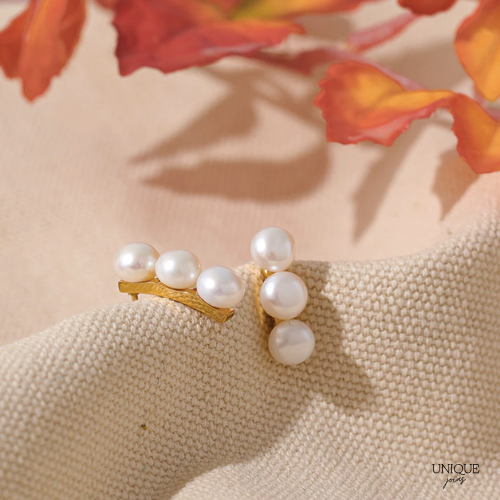 Brinco Dourado com Pérolas