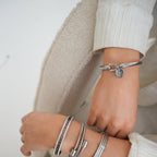 Bracelete com Pingente de São Bento Prata
