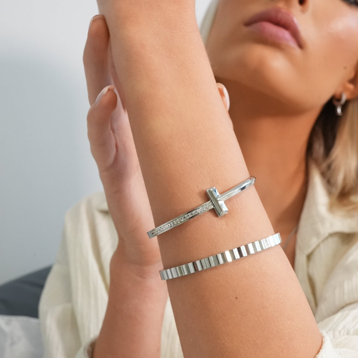 Bracelete Texturizado Prata
