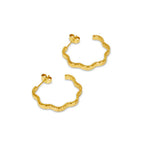 Brincos Asimétricos Texturizados Banhado a ouro 18K