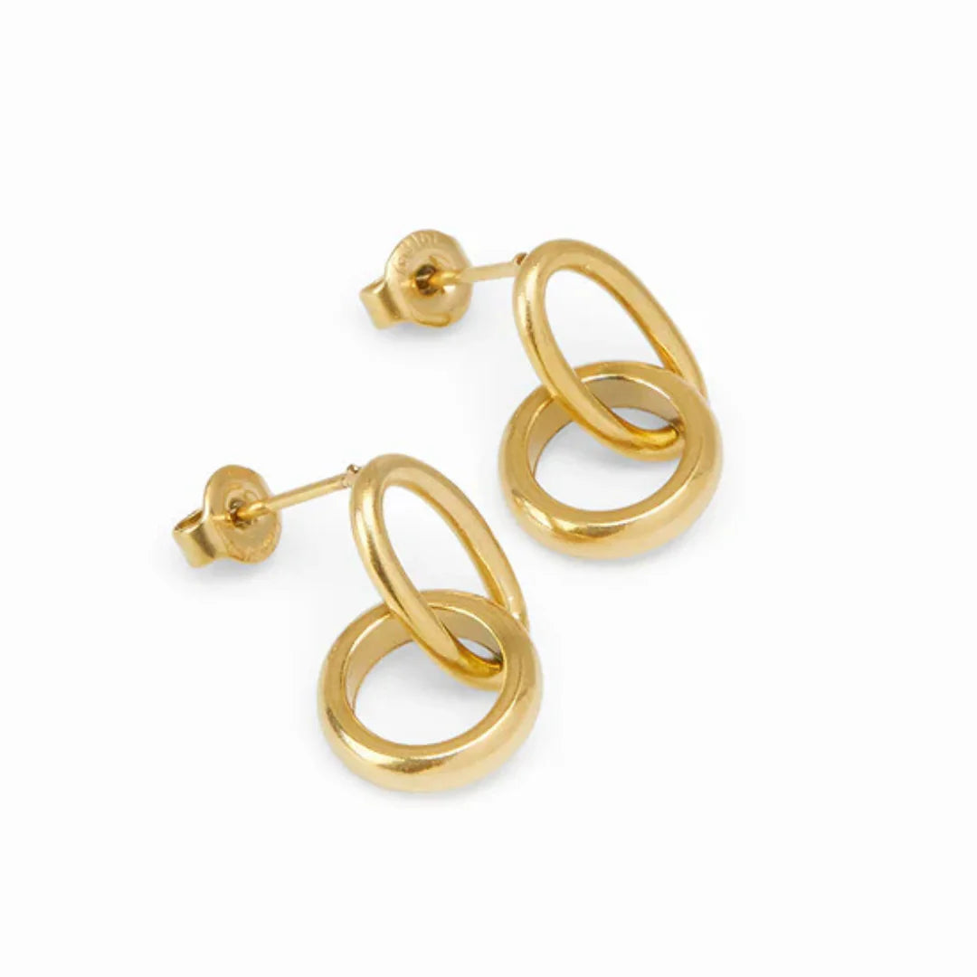 Brincos Argola Dupla Solea Banhado a Ouro 18K