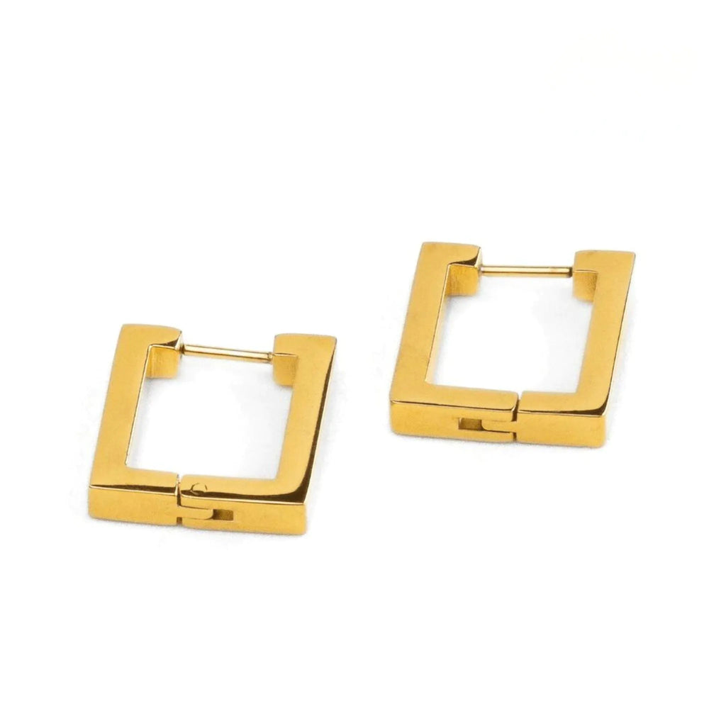 Brincos Quadrados Banhado a Ouro 18k