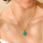 Colar com Pingente Pedra Natural Amazonite Azul
