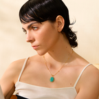 Colar com Pingente Pedra Natural Amazonite Azul