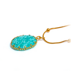 Colar com Pingente Pedra Natural Amazonite Azul