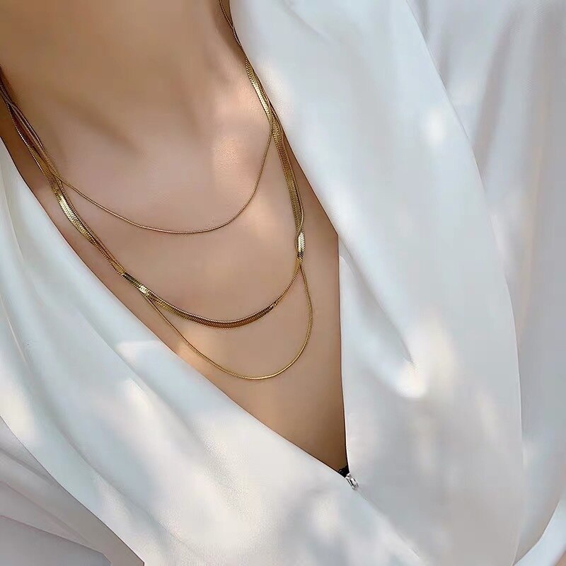 Colar Triplo Banhado a Ouro 18K