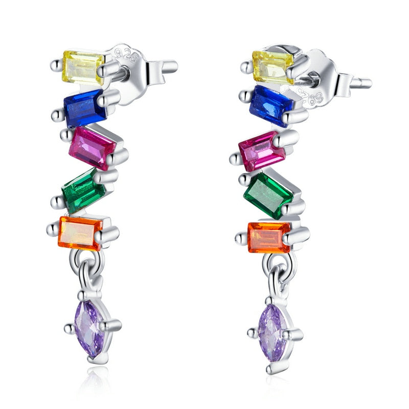 Brinco Longo Rainbow - Prata 925
