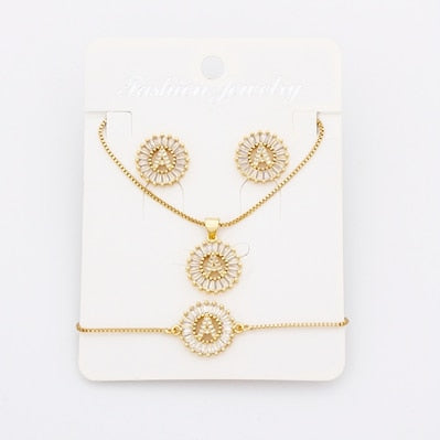 Conjunto Colar Pulseira e Brincos Inicial