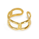 Anel Helena Ajustável Banhado em Ouro 18k