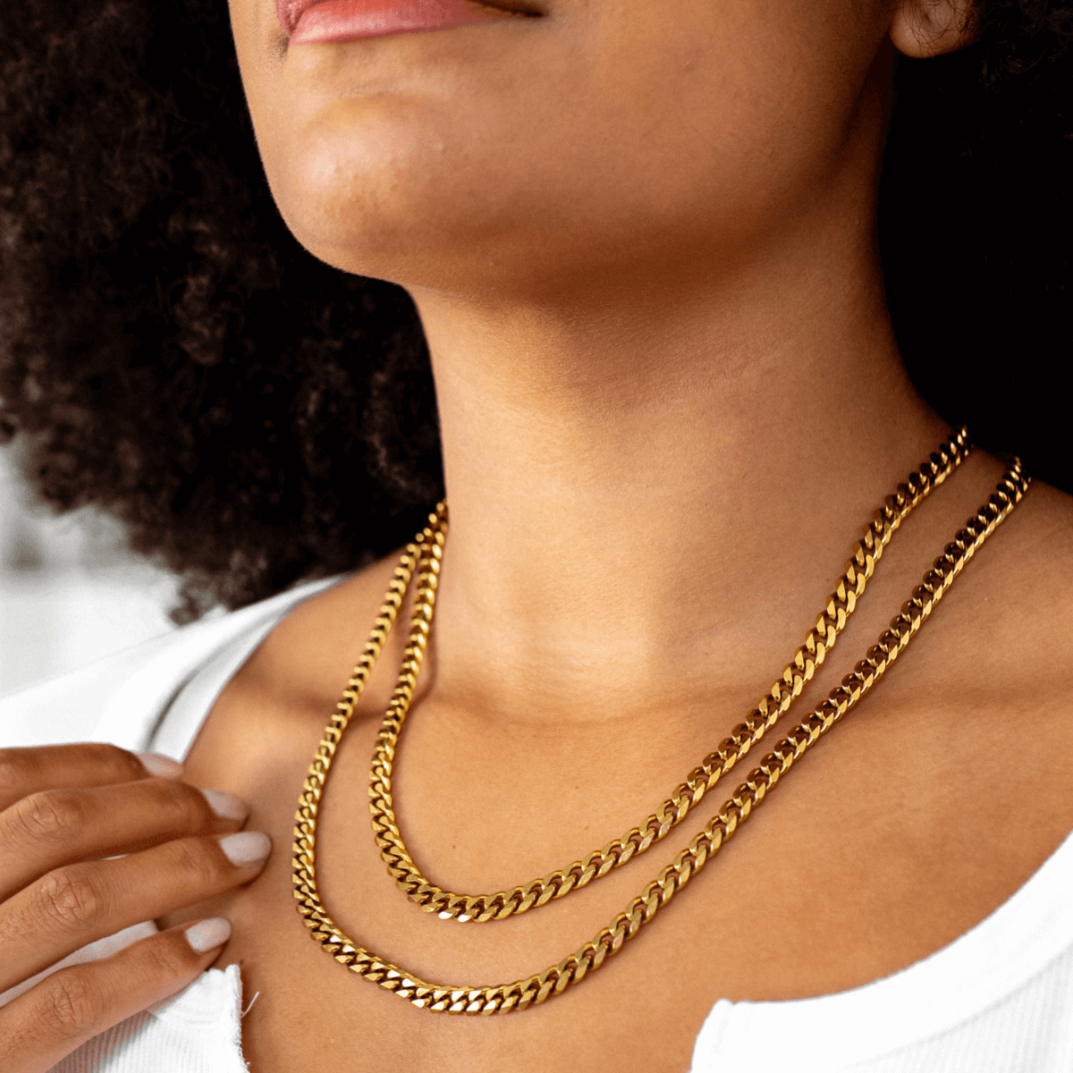 Colar Estilo Corrente Banhado a Ouro 18K