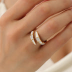 Anel Espiral com Zircônia Banhado a Ouro 18K