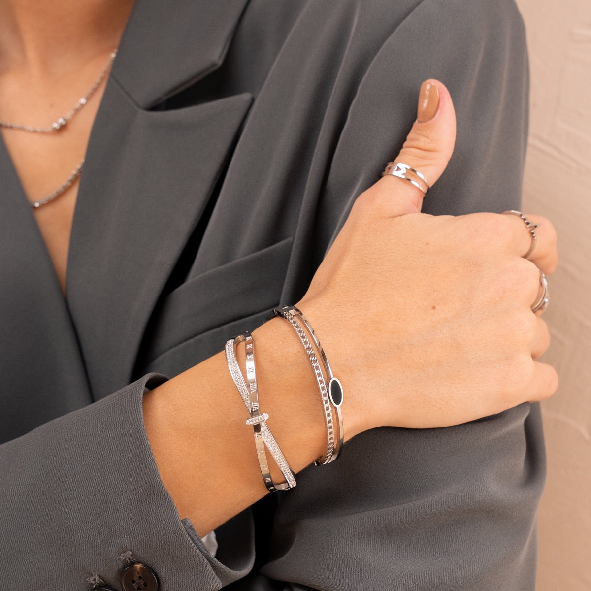 Bracelete Números Romanos Prata