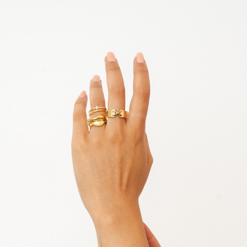 Anel Siena Banhado a Ouro 18k