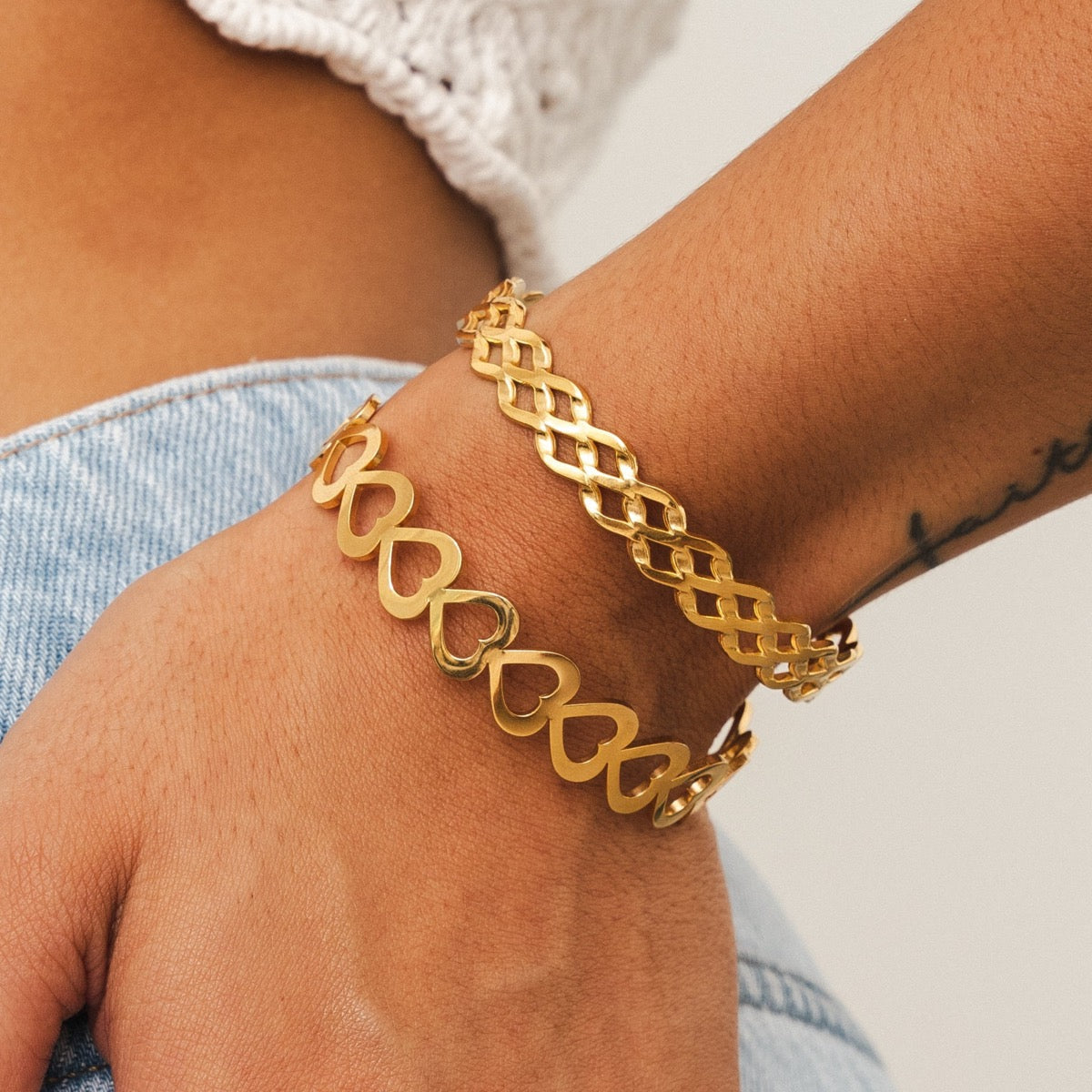 Pulseira Coração Banhado a Ouro 18K