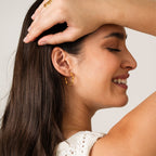 Brincos Asimétricos Texturizados Banhado a ouro 18K