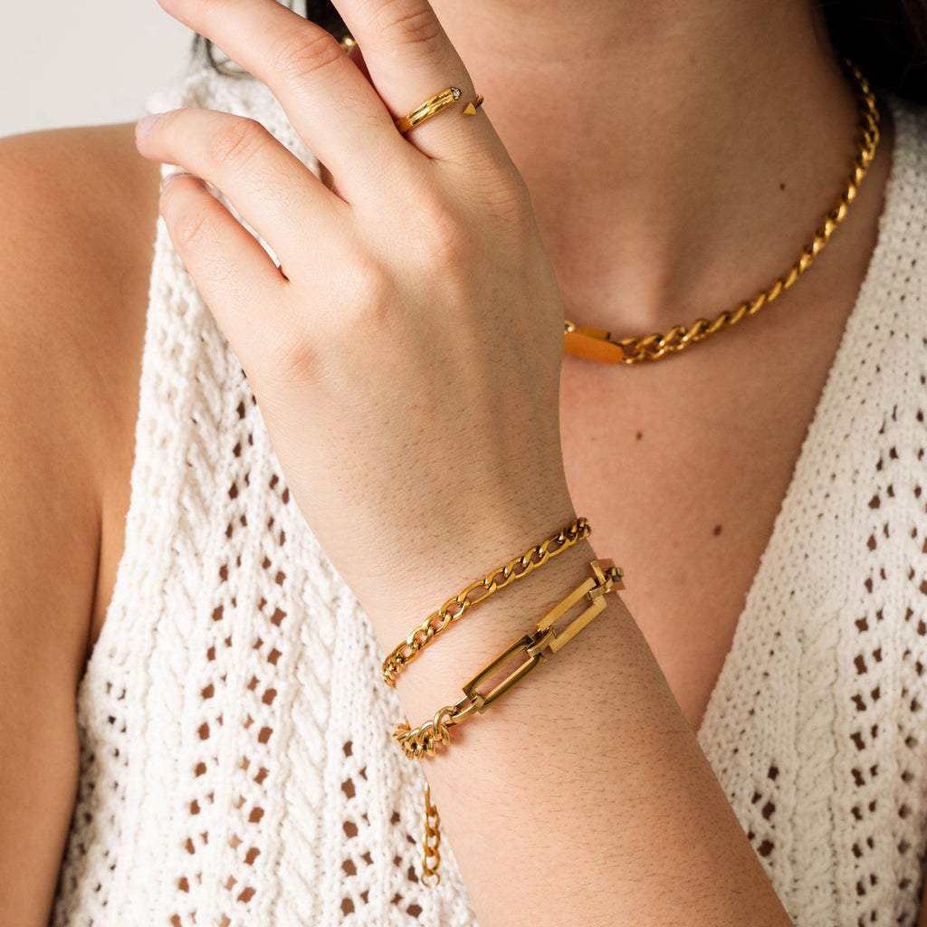 Pulseira em Elos Banhado a Ouro 18k