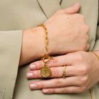 Pulseira 10 Centavos Banhado a Ouro 18k