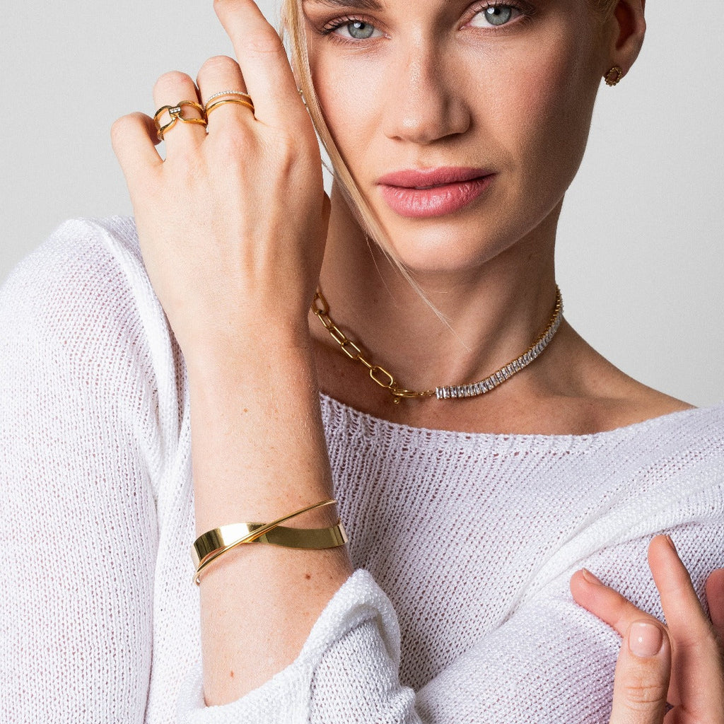 Bracelete Duplo Fio Banhado a Ouro 18k