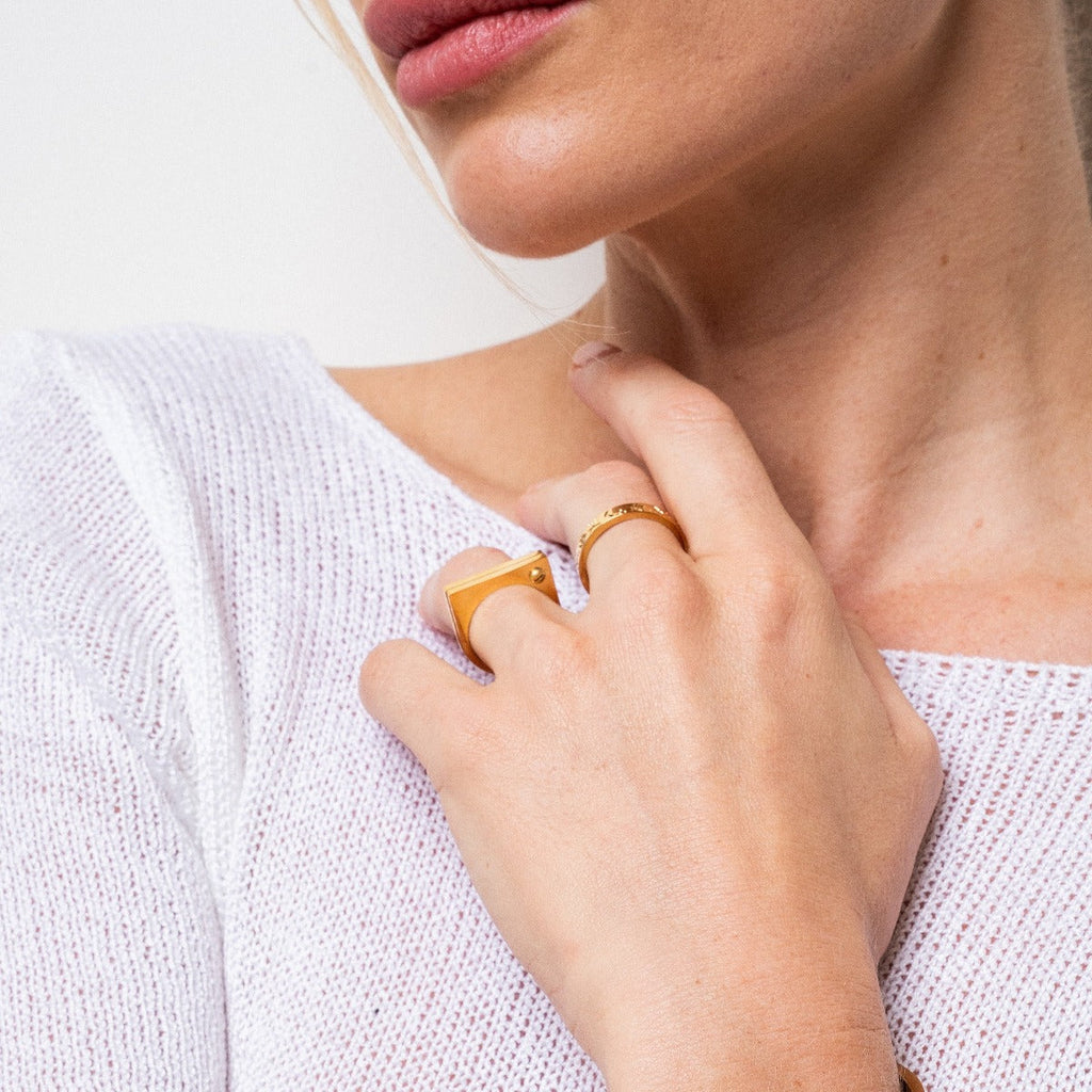 Anel Plano Banhado a Ouro 18k